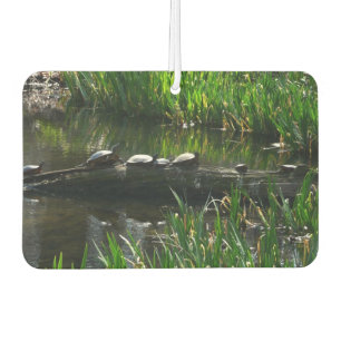 Row of Turtles Green Nature Photo Car Air Freshener