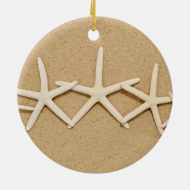 Row of White Starfish Ceramic Tree Decoration (Back)