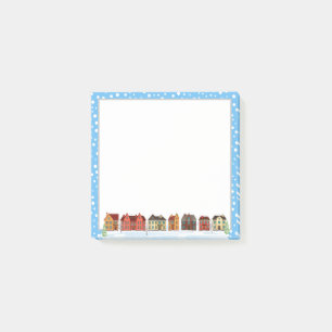 Row Of Winter Houses Post-it Notes