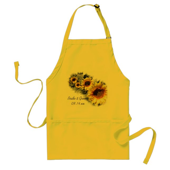 Row of Yellow Sunflowers Garden Wedding Standard Apron (Front)