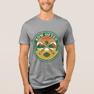 Row Often Vintage Crossed Oars Mountain Badge Tri-Blend Shirt