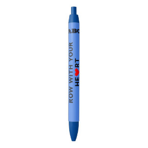 Row with your heart custom initials blue ink pen