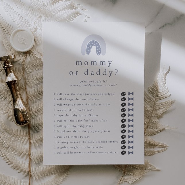 ROWAN Boy Guess Who Mummy Daddy Baby Shower Game Invitation (ROWAN Boy Guess Who Mommy Daddy Baby Shower Game Invitation)