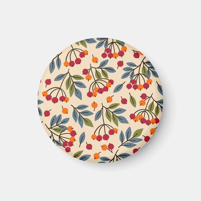 Rowan Branches: Textile Vintage Charm Magnet (Front)