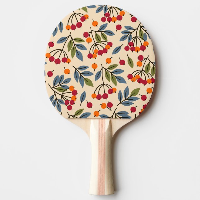Rowan Branches: Textile Vintage Charm Ping Pong Paddle (Front)