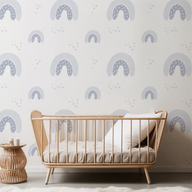 ROWAN Cute Unique Boy Blue Boho Rainbow Nursery Wallpaper (Creator Uploaded)