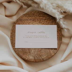 ROWAN Gold Pink Simple Baby Shower Diaper Raffle Enclosure Card