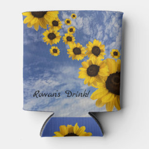 Rowan’s Drink, sunflower and sky Can Cooler