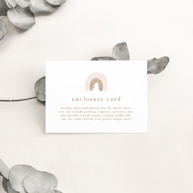 ROWAN Spring Girl Pink Boho Rainbow Baby Shower Enclosure Card (ROWAN Spring Girl Pink Boho Rainbow Baby Shower Enclosure Card)