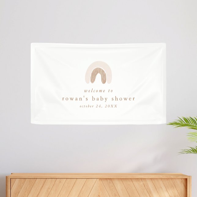 ROWAN Summer Girl Pink Boho Rainbow Baby Shower Banner (ROWAN Summer Girl Pink Boho Rainbow Baby Shower Banner)