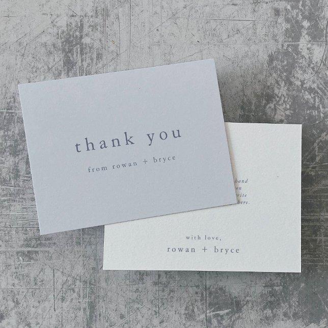 ROWAN Unique Classic Blue Minimalist Modern Simple Thank You Card (ROWAN Unique Classic Blue Minimalist Modern Simple Thank You Card)