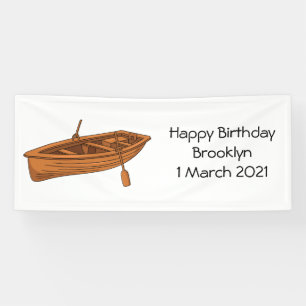 Rowboat cartoon illustration banner