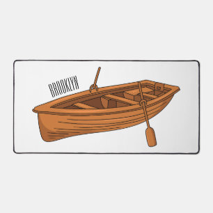 Rowboat cartoon illustration desk mat