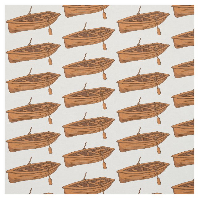 Rowboat cartoon illustration fabric (Swatch)