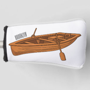 Rowboat cartoon illustration golf head cover