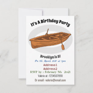 Rowboat cartoon illustration invitation
