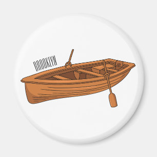 Rowboat cartoon illustration magnet