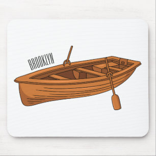 Rowboat cartoon illustration mouse mat