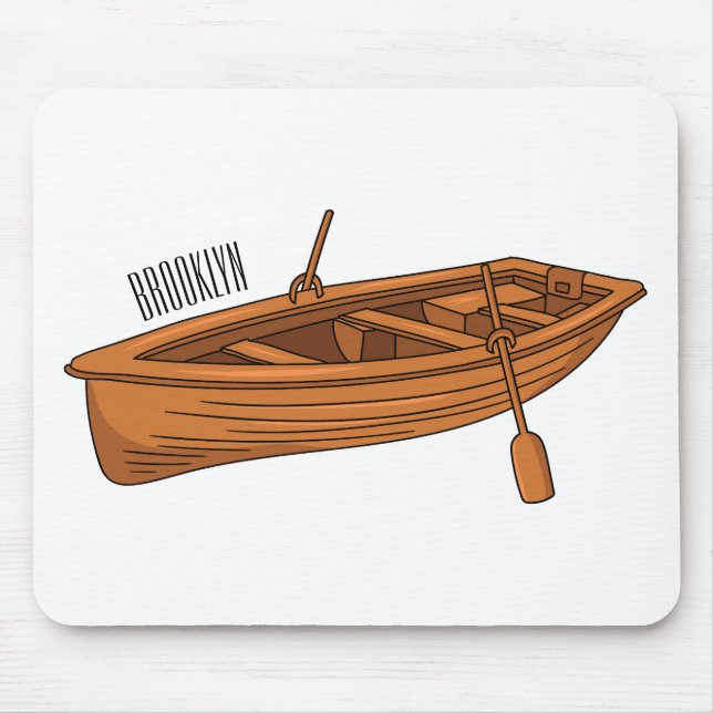 Rowboat cartoon illustration  mouse mat (Front)