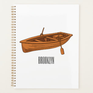Rowboat cartoon illustration planner