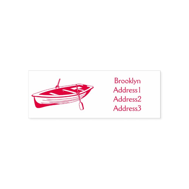 Rowboat cartoon illustration self-inking stamp (Design)