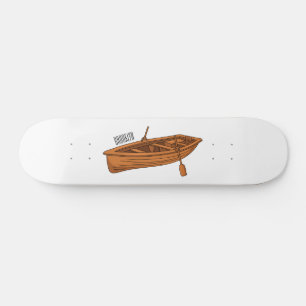 Rowboat cartoon illustration skateboard