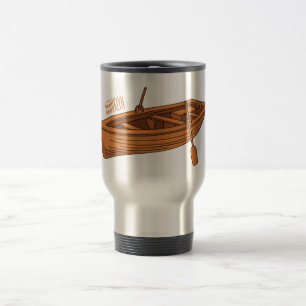 Rowboat cartoon illustration travel mug