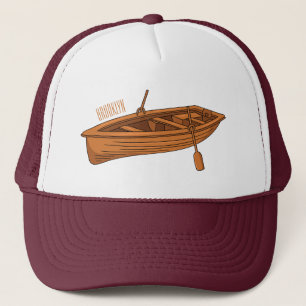 Rowboat cartoon illustration trucker hat