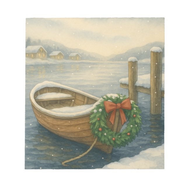 Rowboat Christmas Notepad (Front)