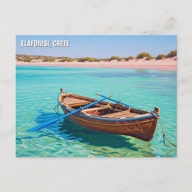 Rowboat Elafonisi Elafonissi Crete Greece Travel Postcard (Front)