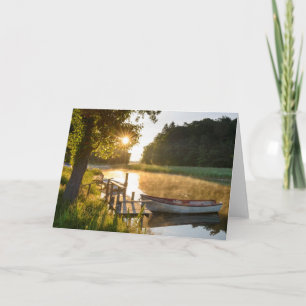 Rowboat Moored at Lake Card