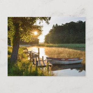 Rowboat Moored at Lake Postcard