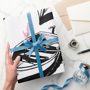 Rowboat Sketch Wrapping Paper