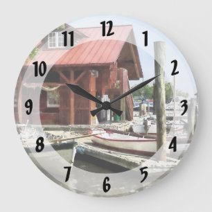 Rowboats by Founders Park Alexandria VA Large Clock