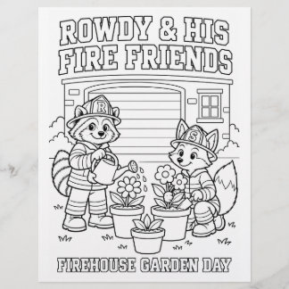 Rowdy and Scout Firehouse Garden Day Colouring Pag