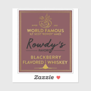 Rowdy's Whiskey Label Sticker
