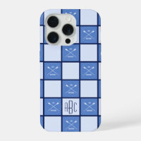 Rowers crossed oars initials blue
