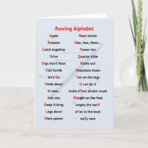 Rowing Alphabet fun A to Z Card