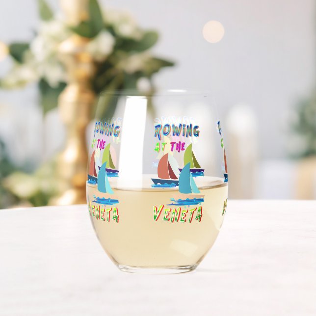 Rowing At The Veneta Stemless Wine Glass (Insitu (Wedding))