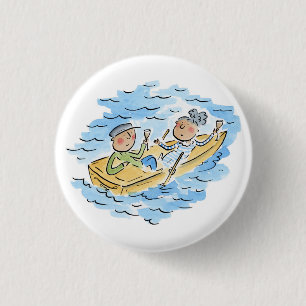 Rowing Boat 3 Cm Round Badge