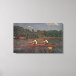 Rowing Boat Race on the River (by Thomas Eakins) Canvas Print