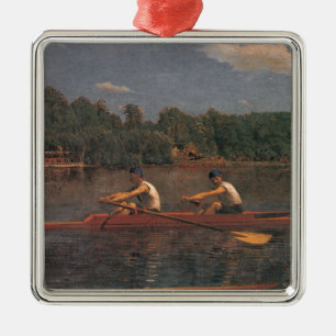 Rowing Boat Race on the River (by Thomas Eakins) Metal Tree Decoration