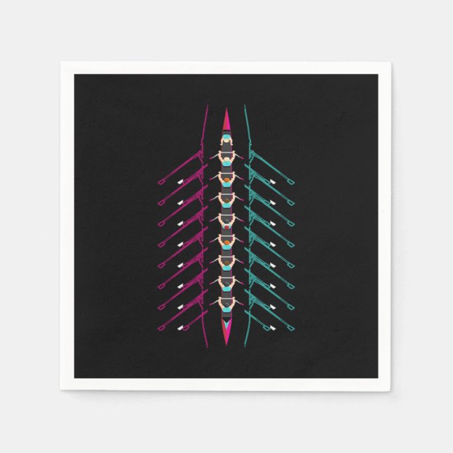 Rowing Boat Rower Rowing Sport Napkin (Front)