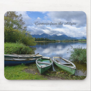 Rowing boats at the lake - Allgäu  Mouse Mat