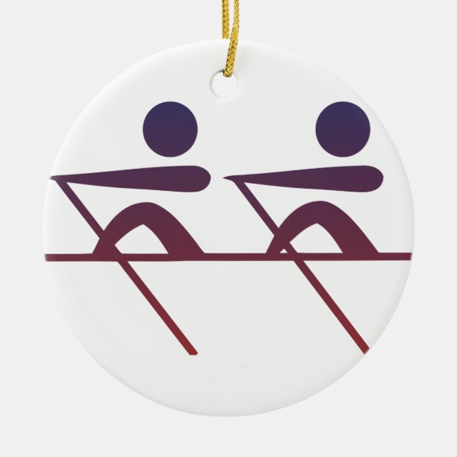 Rowing Ceramic Tree Decoration (Front)