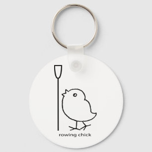 Rowing chick, rowing apparel for women who row key ring