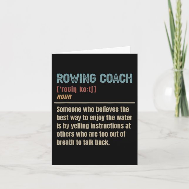 Rowing Coach Definition  Card (Front)