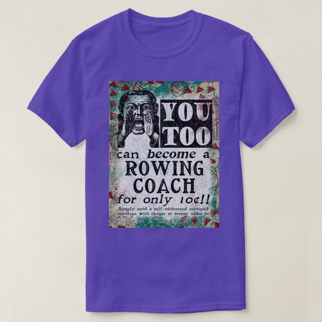 Rowing Coach Funny Vintage Retro T-Shirt (Design Front)