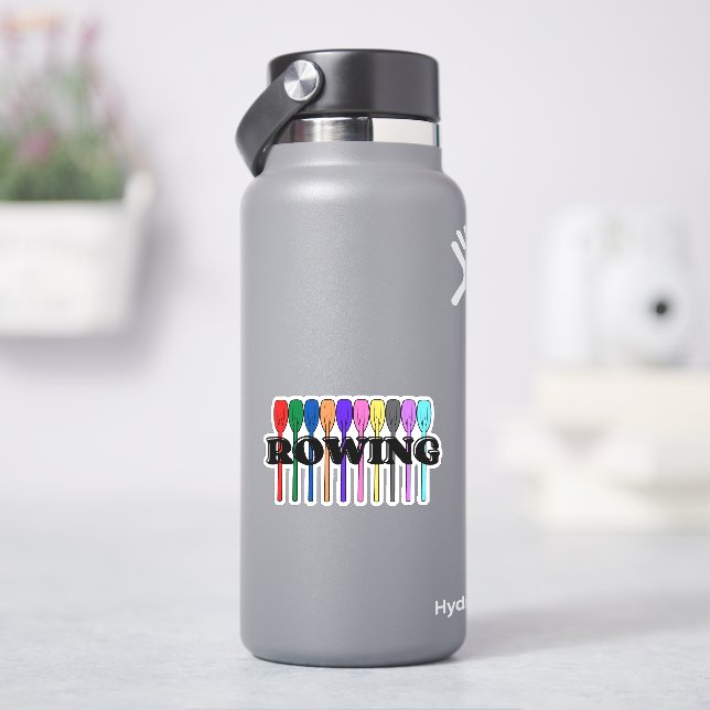 Rowing Colourful Oars Sticker (HydroFlask)