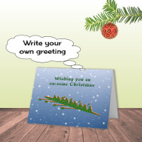 Rowing crew green silhouette christmas